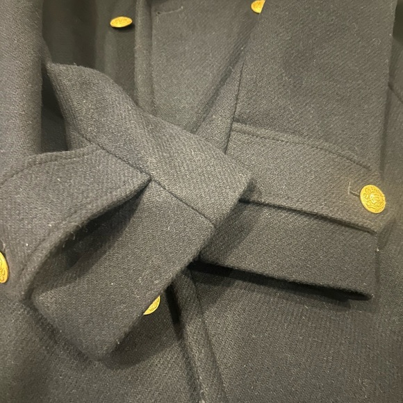 Each Other Paris Double Breasted Military Wool Blend Coat Size Women L Men M - Picture 5 of 7